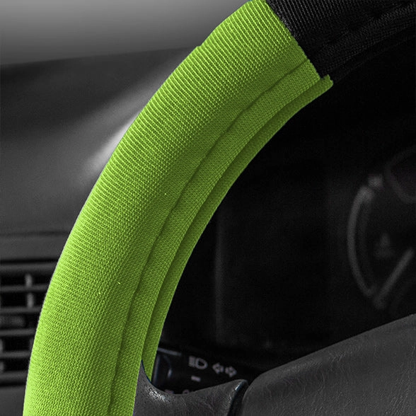 Modernistic Steering Wheel Cover and Seat Belt Pads Green