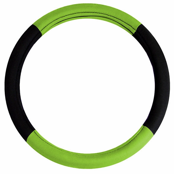 Modernistic Steering Wheel Cover and Seat Belt Pads Green