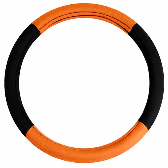 Modernistic Steering Wheel Cover and Seat Belt Pads Orange
