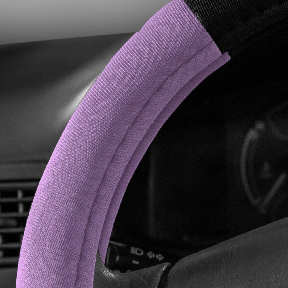 Modernistic Steering Wheel Cover and Seat Belt Pads Purple