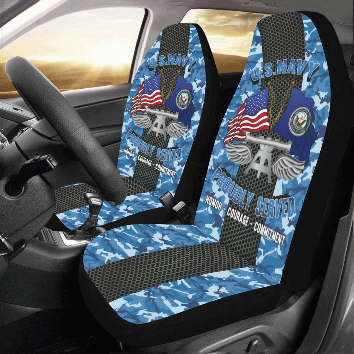 Navy Aviation Fire Control Tech Navy AQ Car Seat Covers (Set of 2)