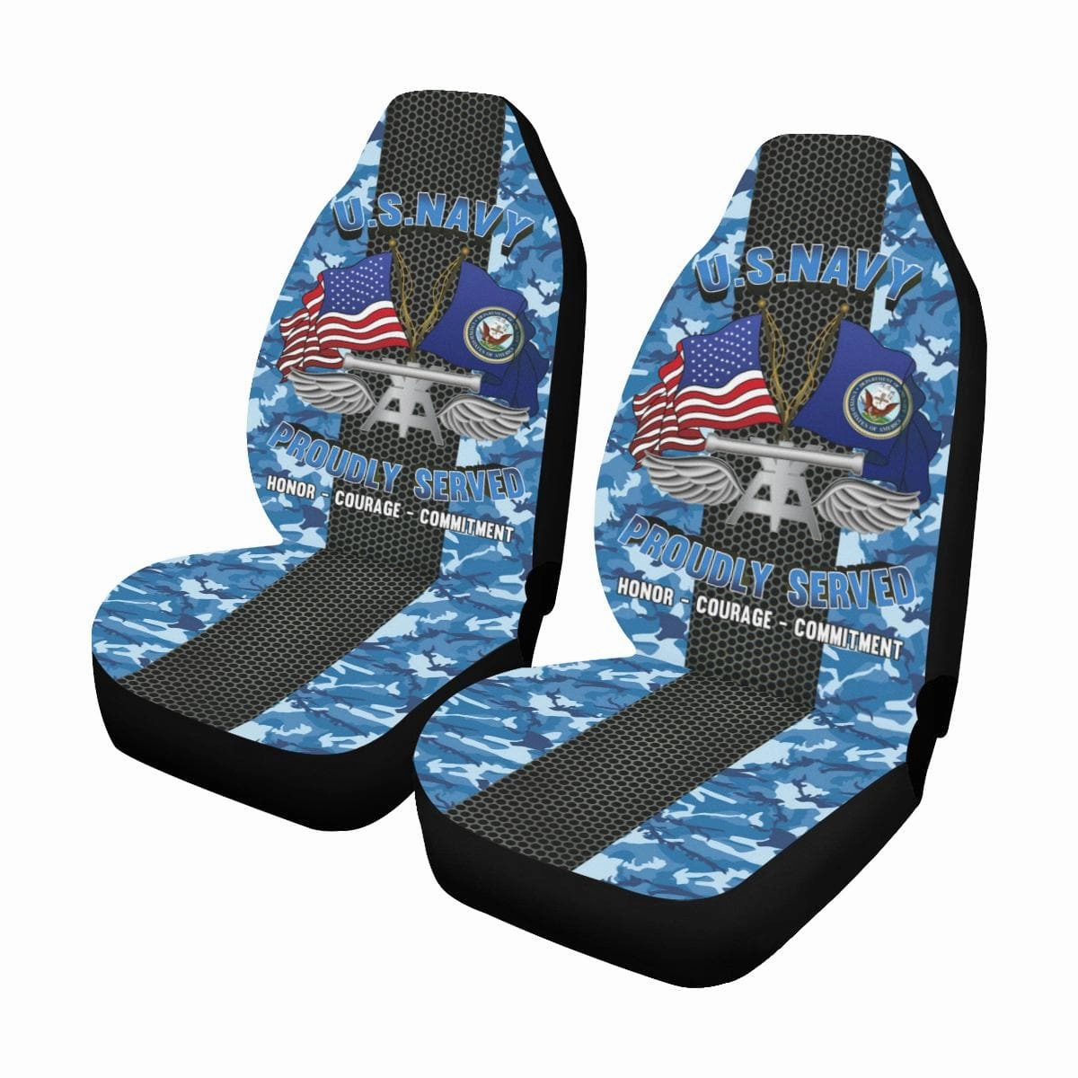 Navy Aviation Fire Control Tech Navy AQ Car Seat Covers (Set of 2)