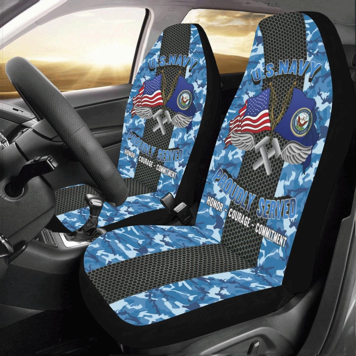 Navy Aviation Structural Mechanic Navy AM Car Seat Covers (Set of 2)