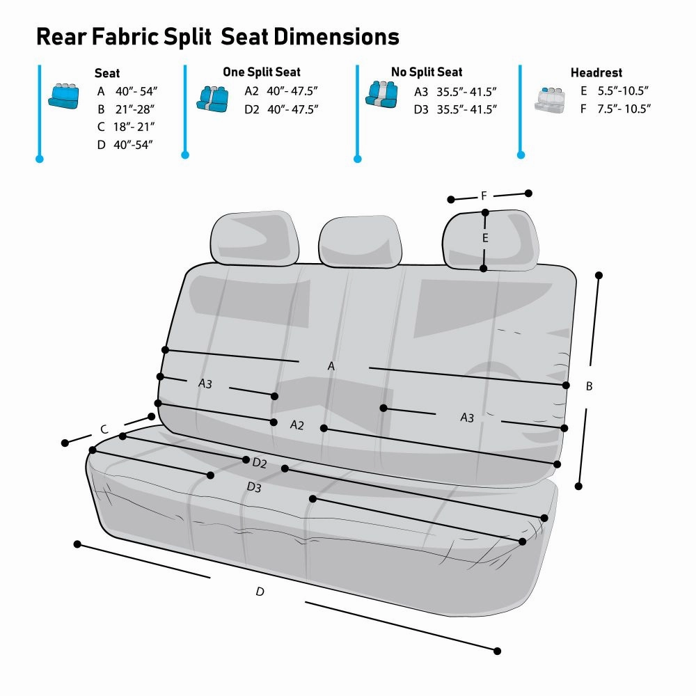 Neoprene Seat Covers - Rear Blue