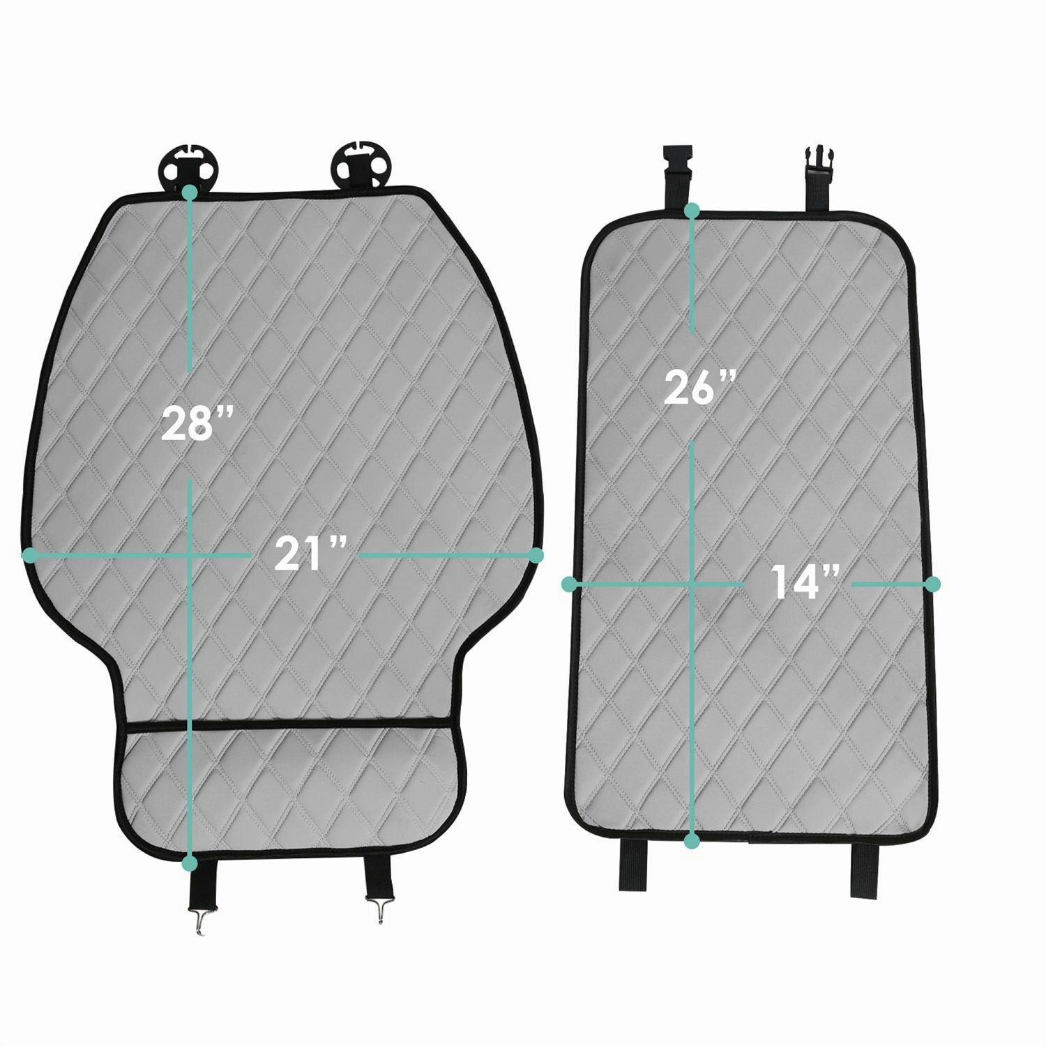 NeoSupreme Seat Protectors - Front Set - 1pc Solid Gray