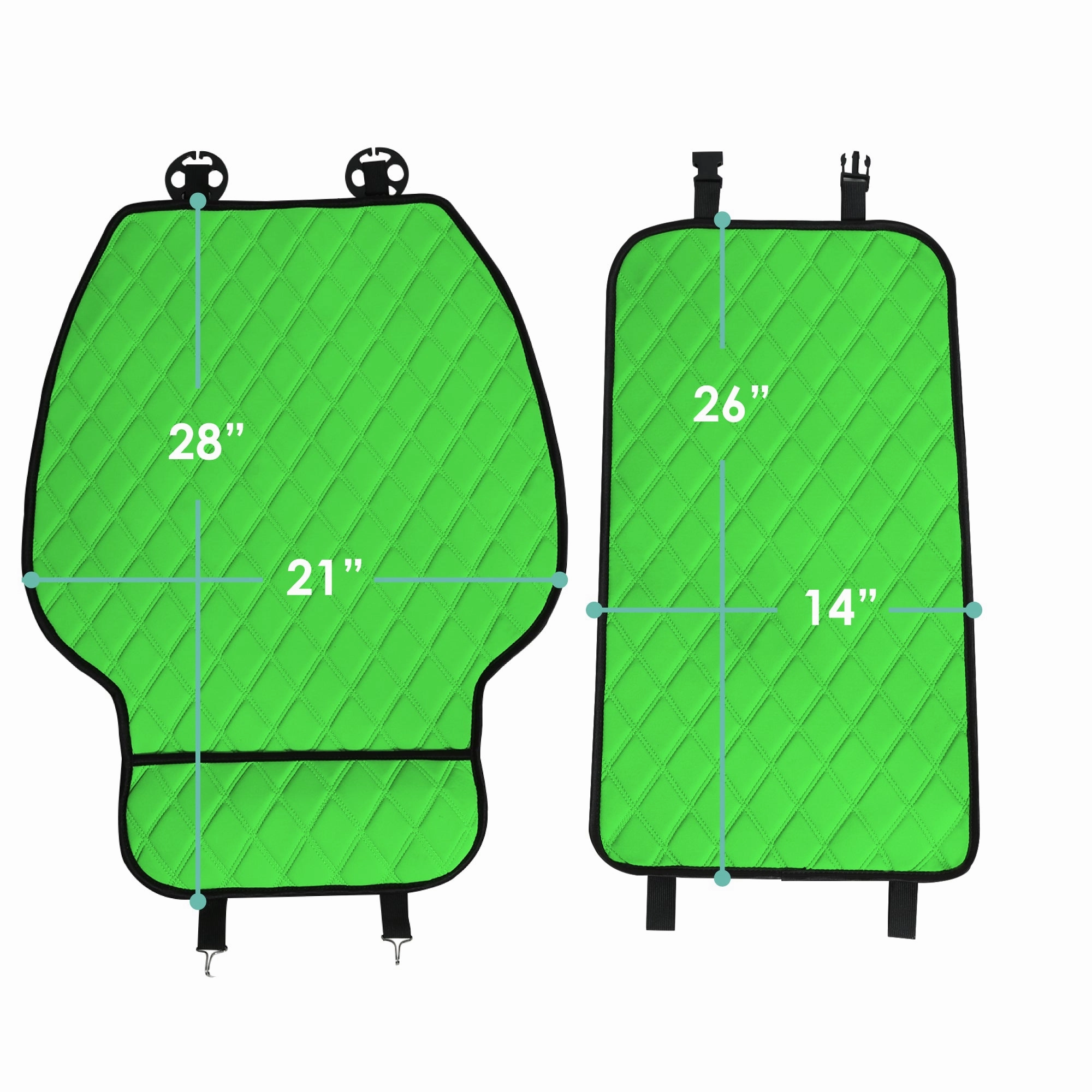 NeoSupreme Seat Protectors - Front Set - 1pc Solid Green
