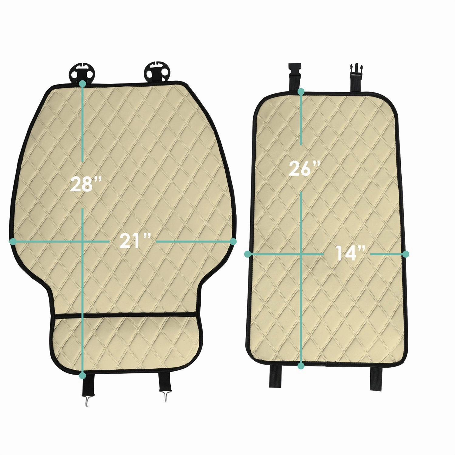 NeoSupreme Seat Protectors - Front Set - 2pc Solid Beige