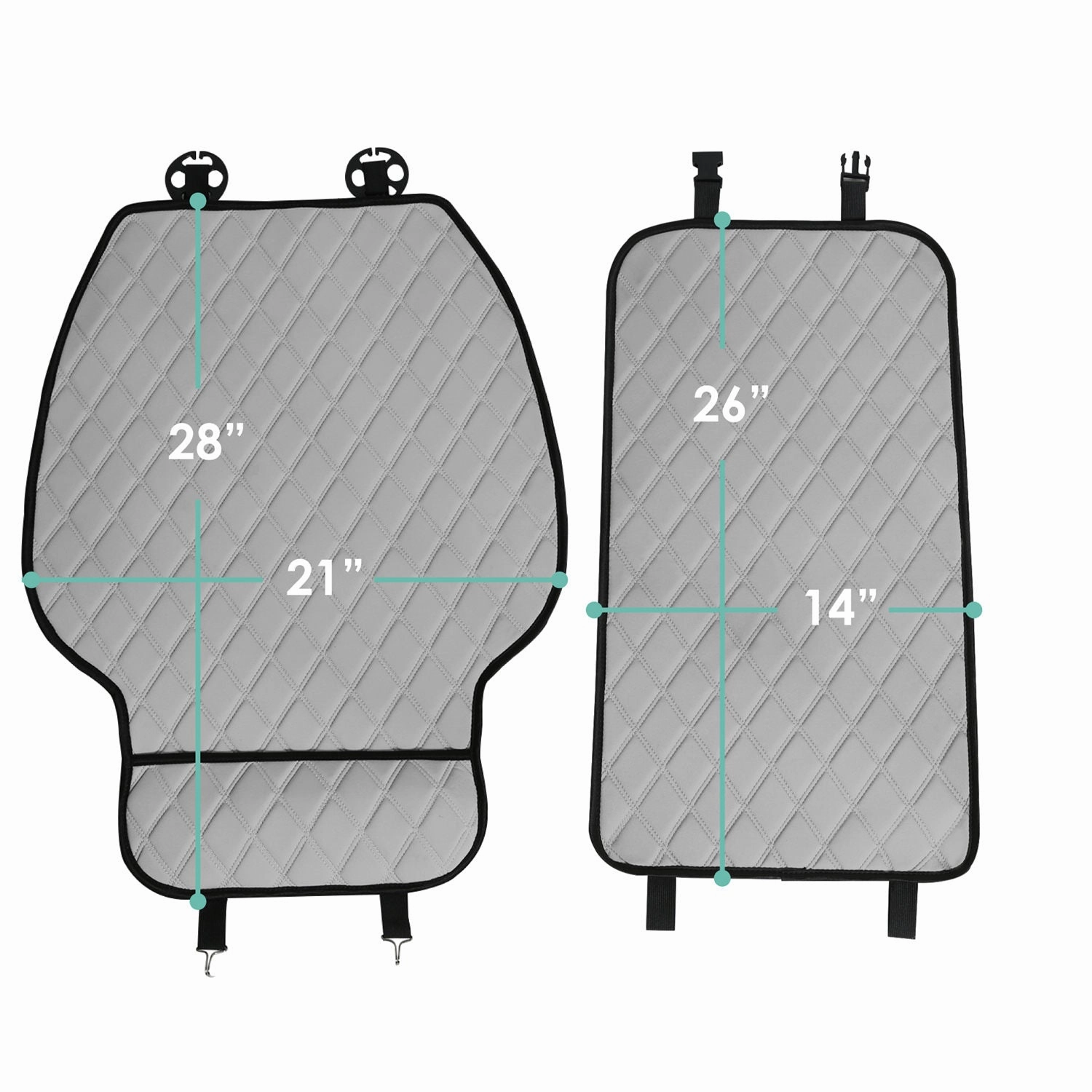 NeoSupreme Seat Protectors - Front Set - 2pc Solid Gray