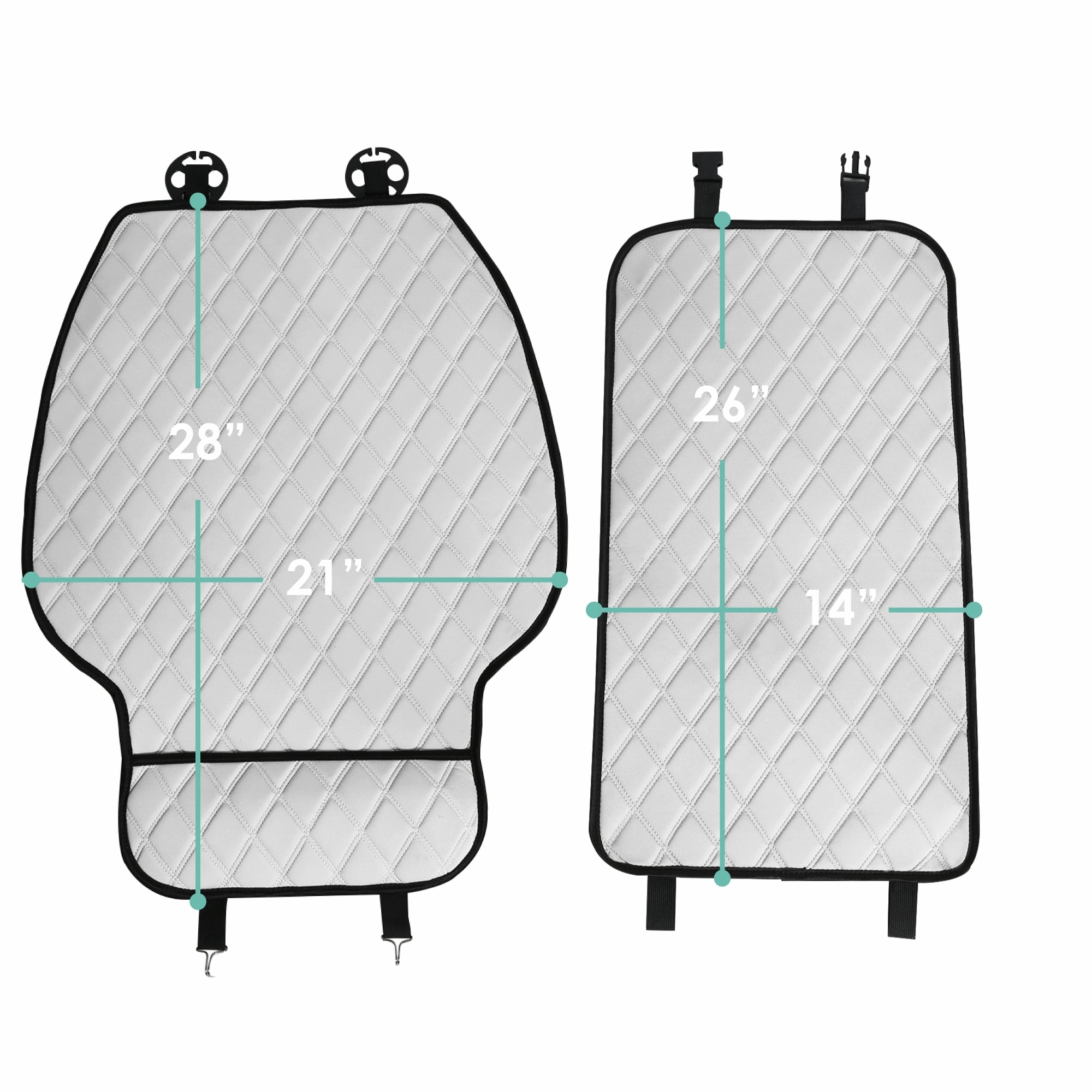 NeoSupreme Seat Protectors - Front Set - 2pc Solid White