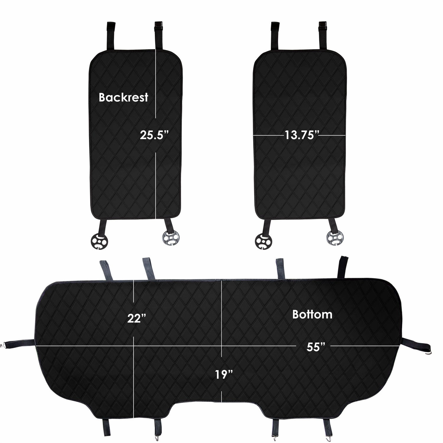 Neosupreme Seat Protectors - Rear Set Black
