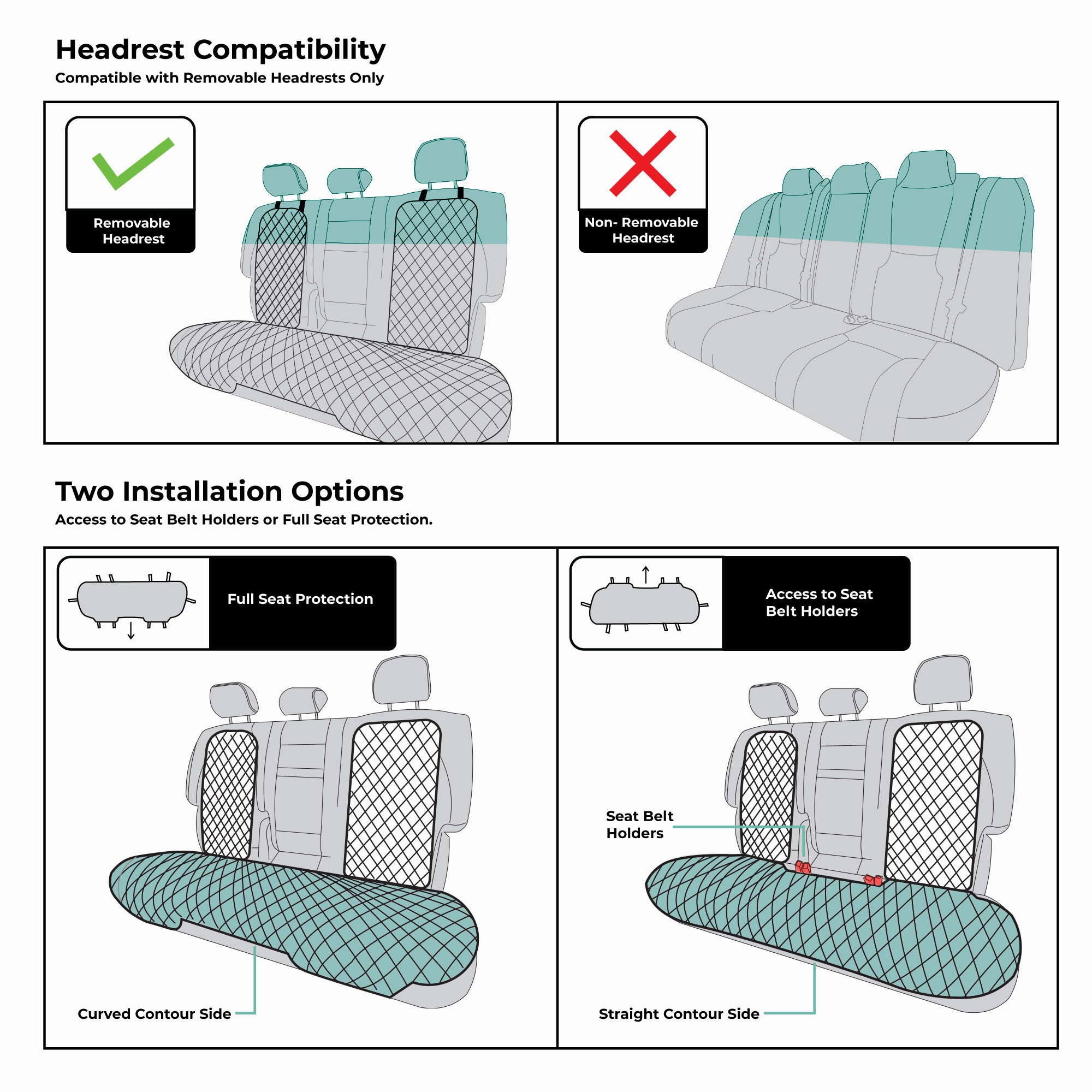 Neosupreme Seat Protectors - Rear Set Black