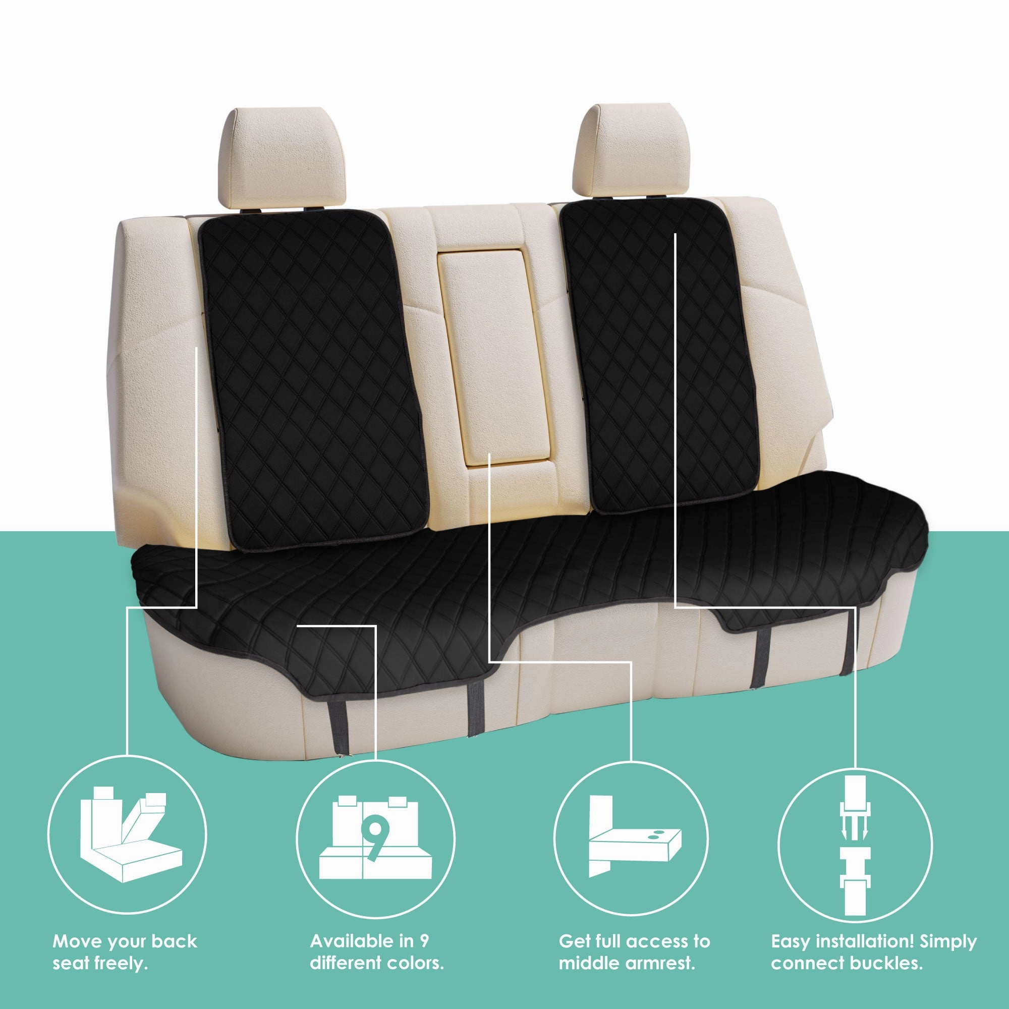 Neosupreme Seat Protectors - Rear Set Black