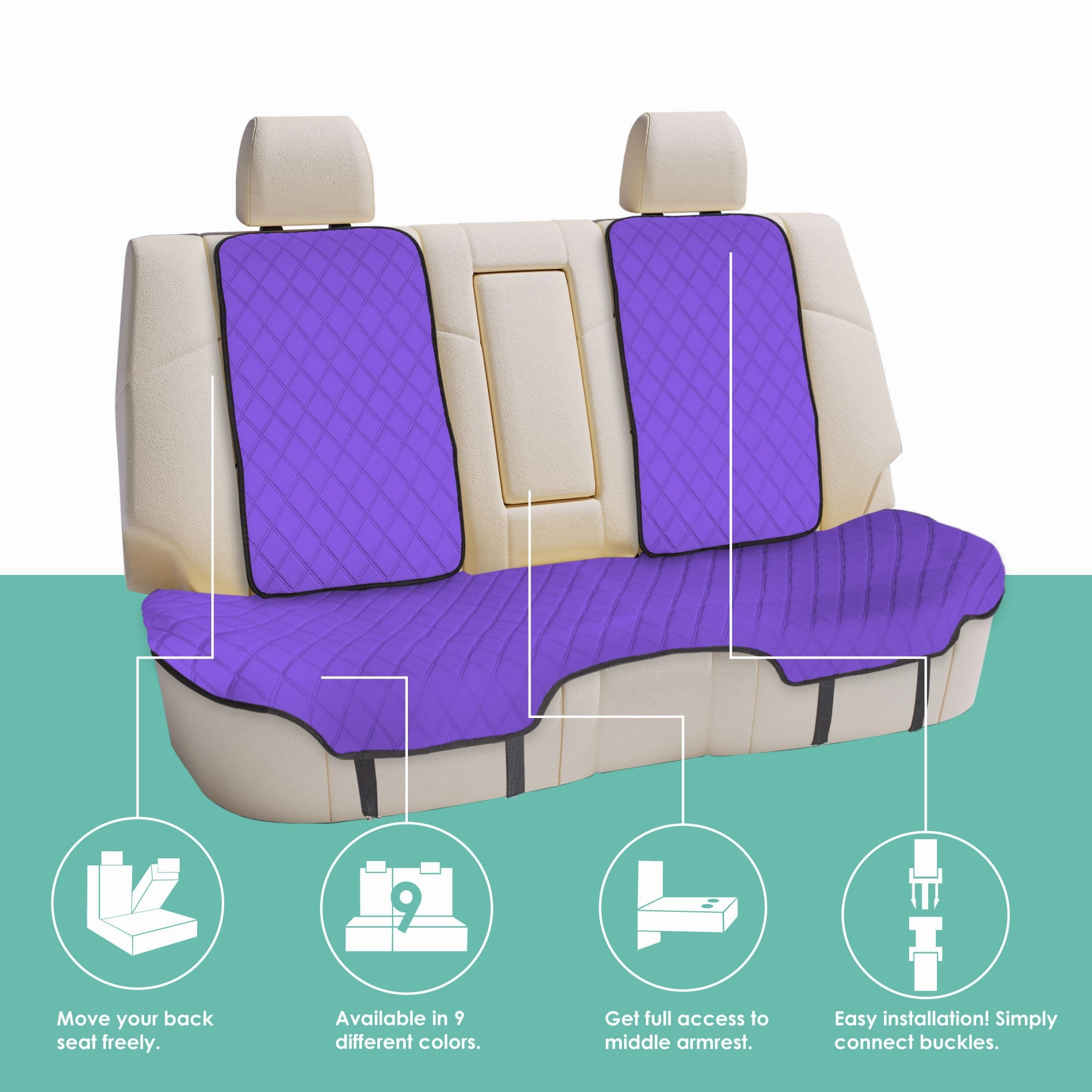 Neosupreme Seat Protectors - Rear Set Purple