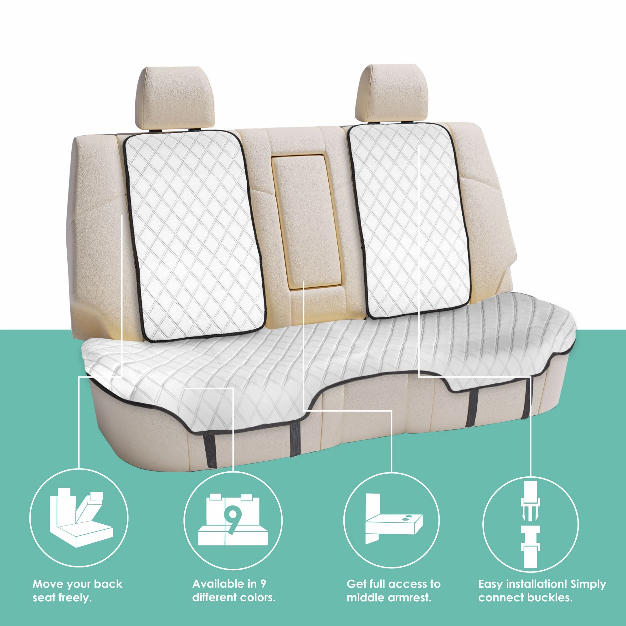 Neosupreme Seat Protectors - Rear Set White