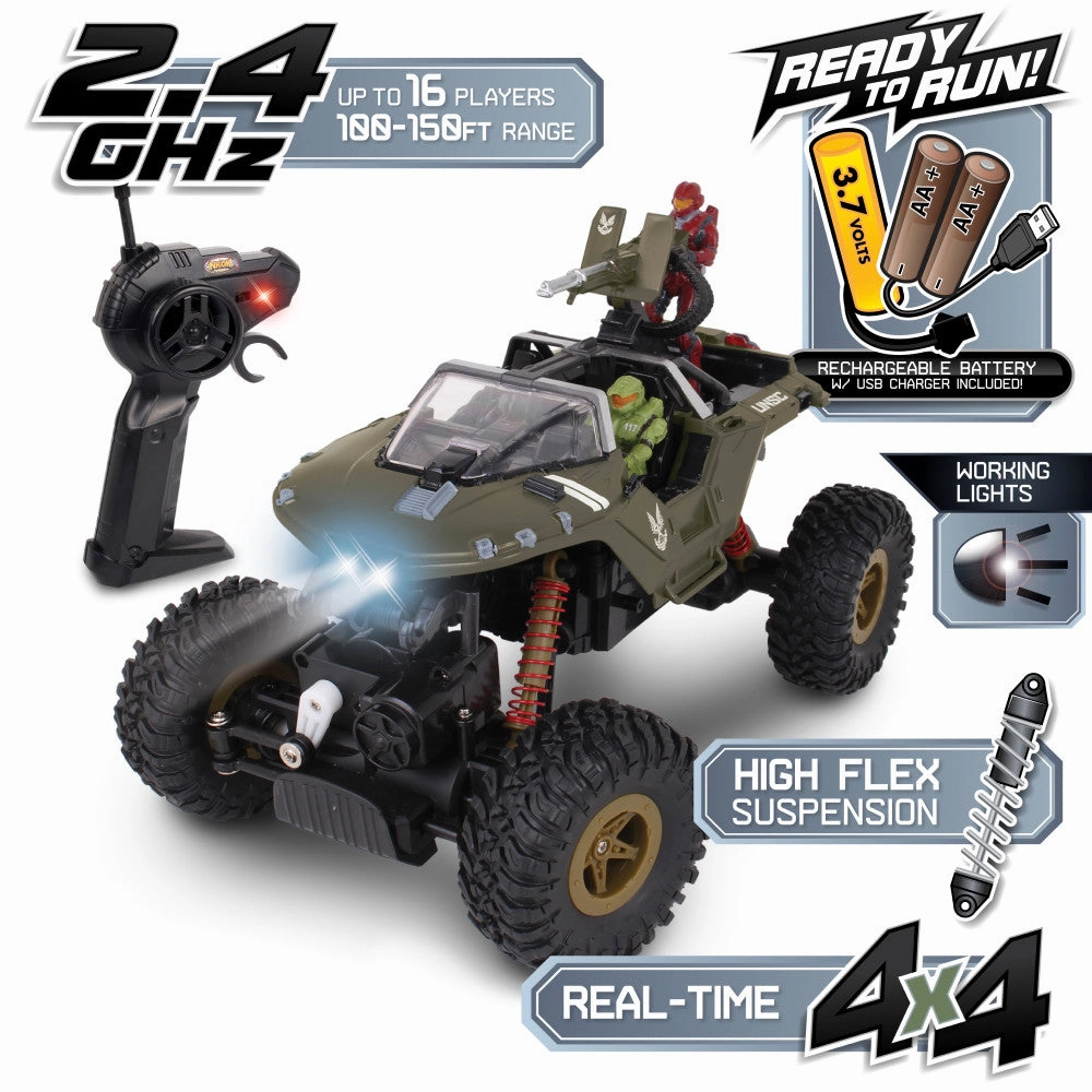 NKOK HALO Infinite RC UNSC Warthog 'Rock Hog' - Master Chief & Spartan - 2.4 GHz Remote Control Vehicle