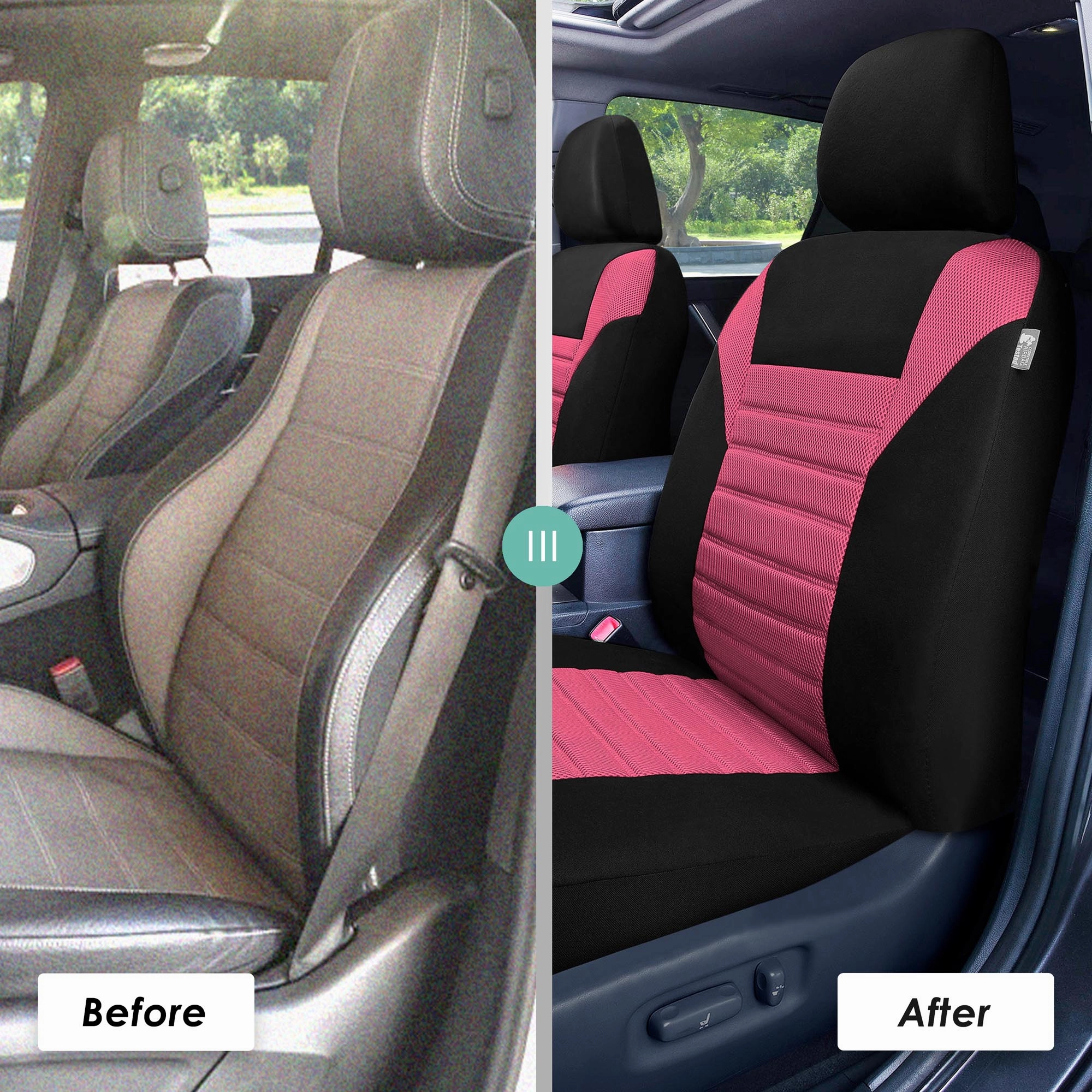 Premium 3D Air Mesh Seat Covers - Front Set Pink