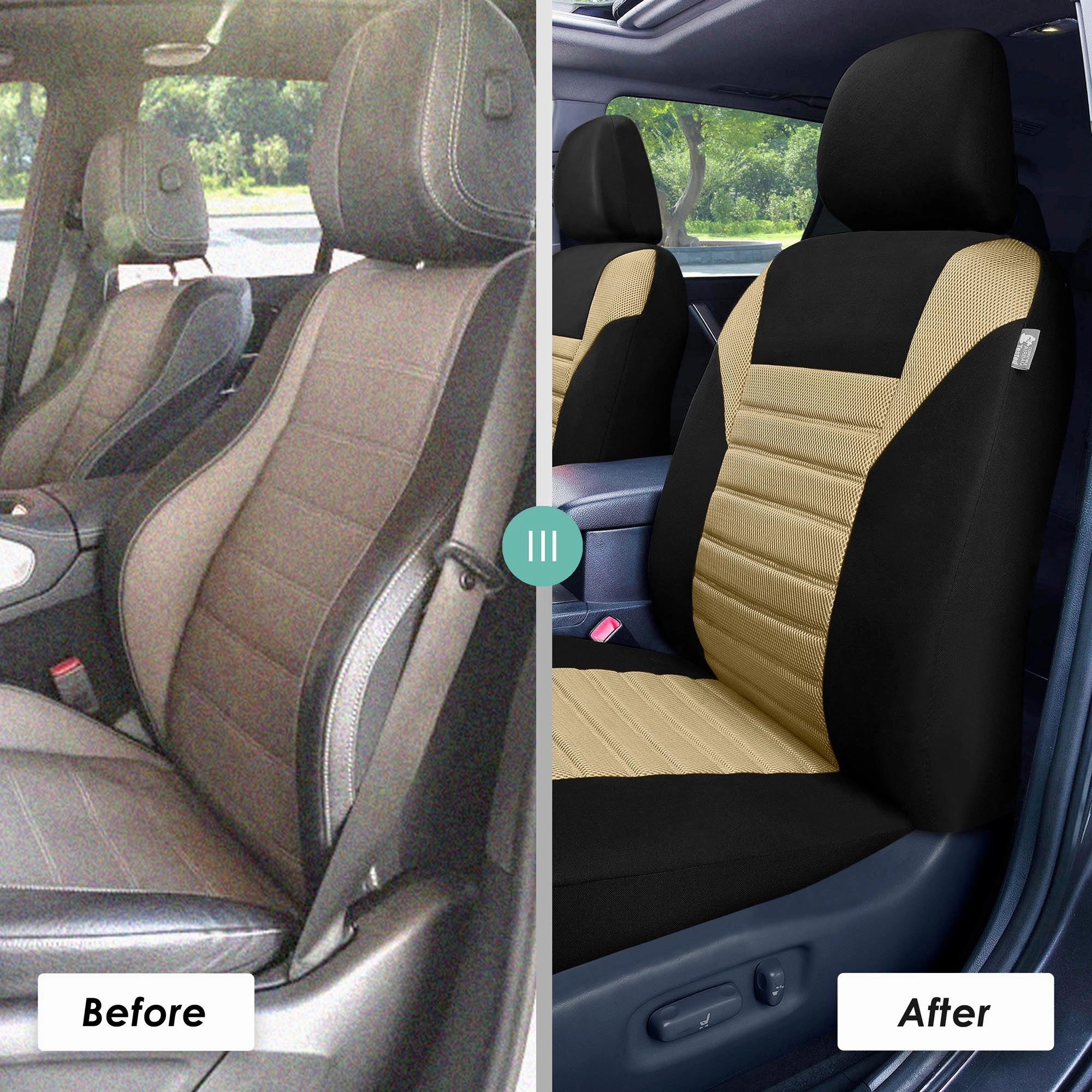Premium 3D Air Mesh Seat Covers - Full Set Beige