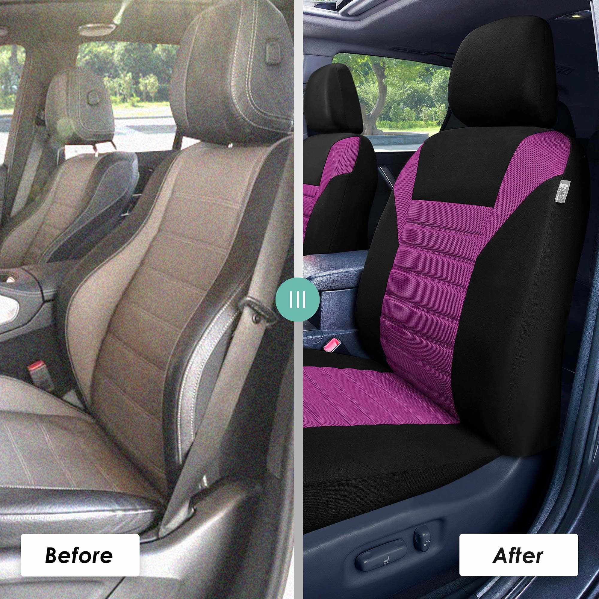 Premium 3D Air Mesh Seat Covers - Full Set Purple