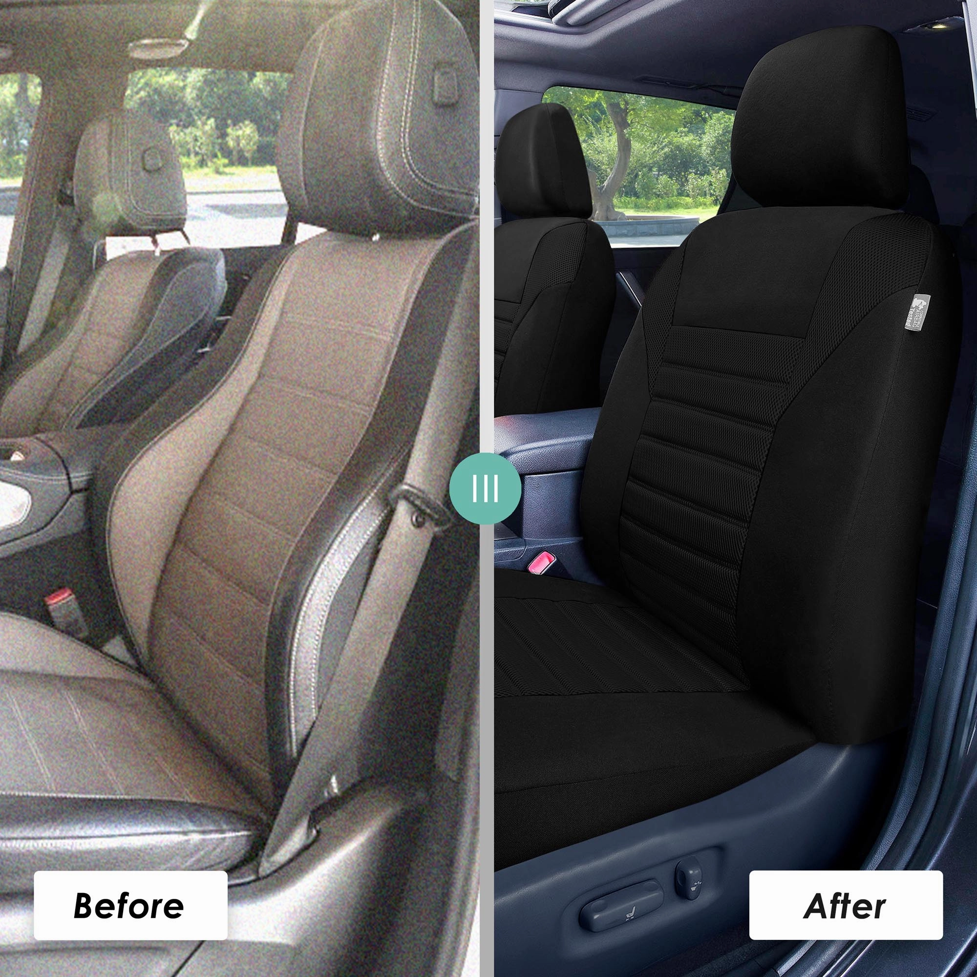 Premium 3D Air Mesh Seat Covers - Rear Black