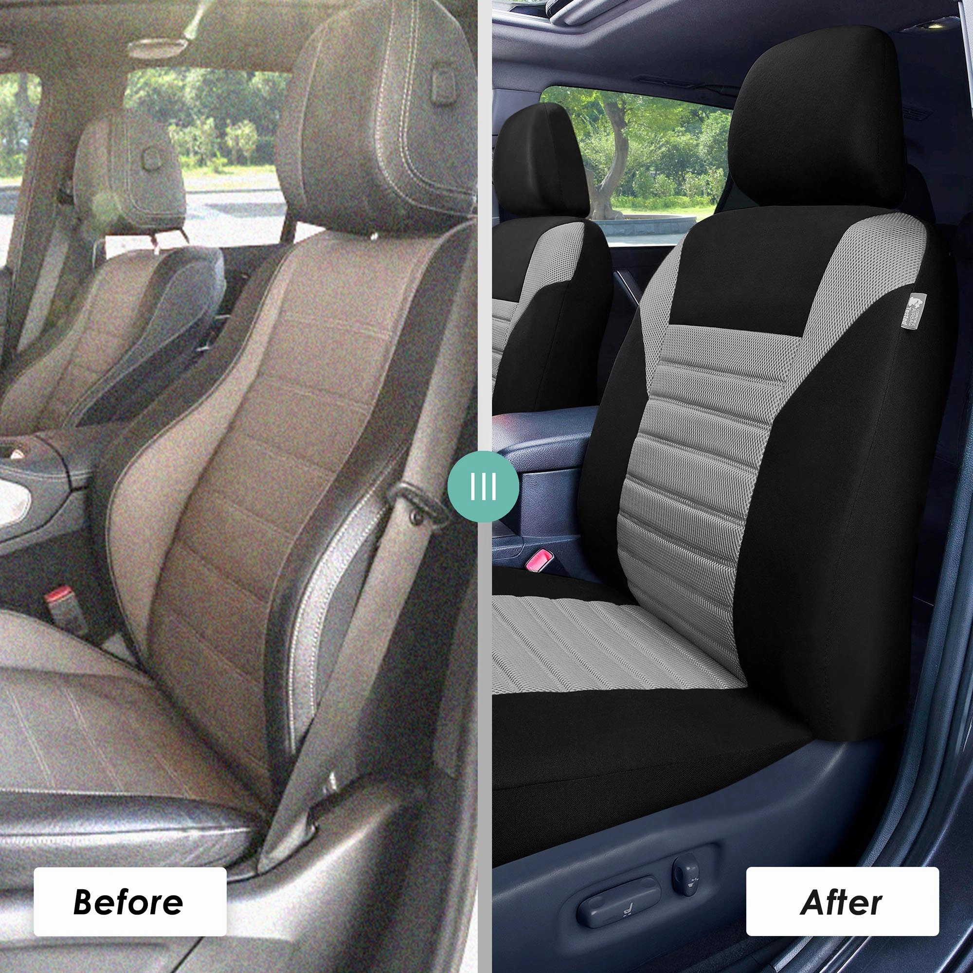 Premium 3D Air Mesh Seat Covers - Rear Gray