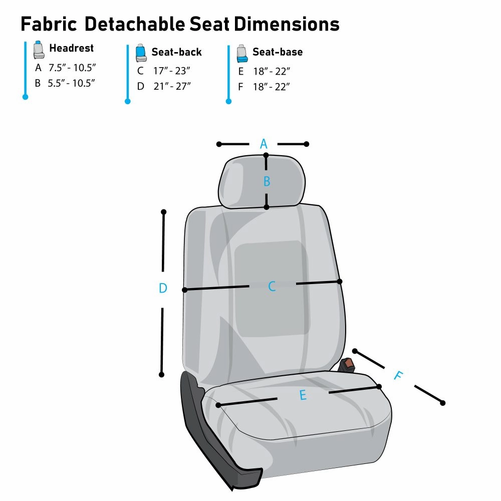 Premium Car Seat Cushions - Front Set Gray