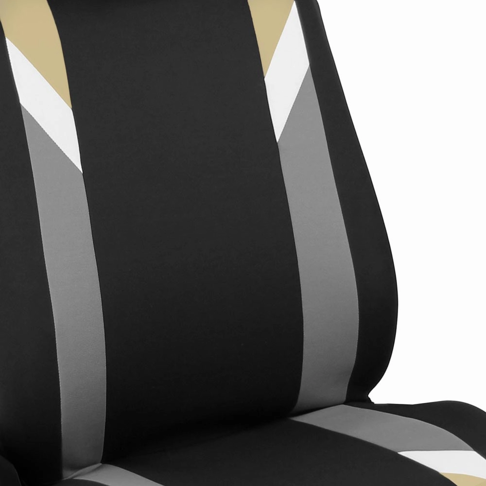 Premium Modernistic Flat Cloth Seat Covers - Front Set Beige