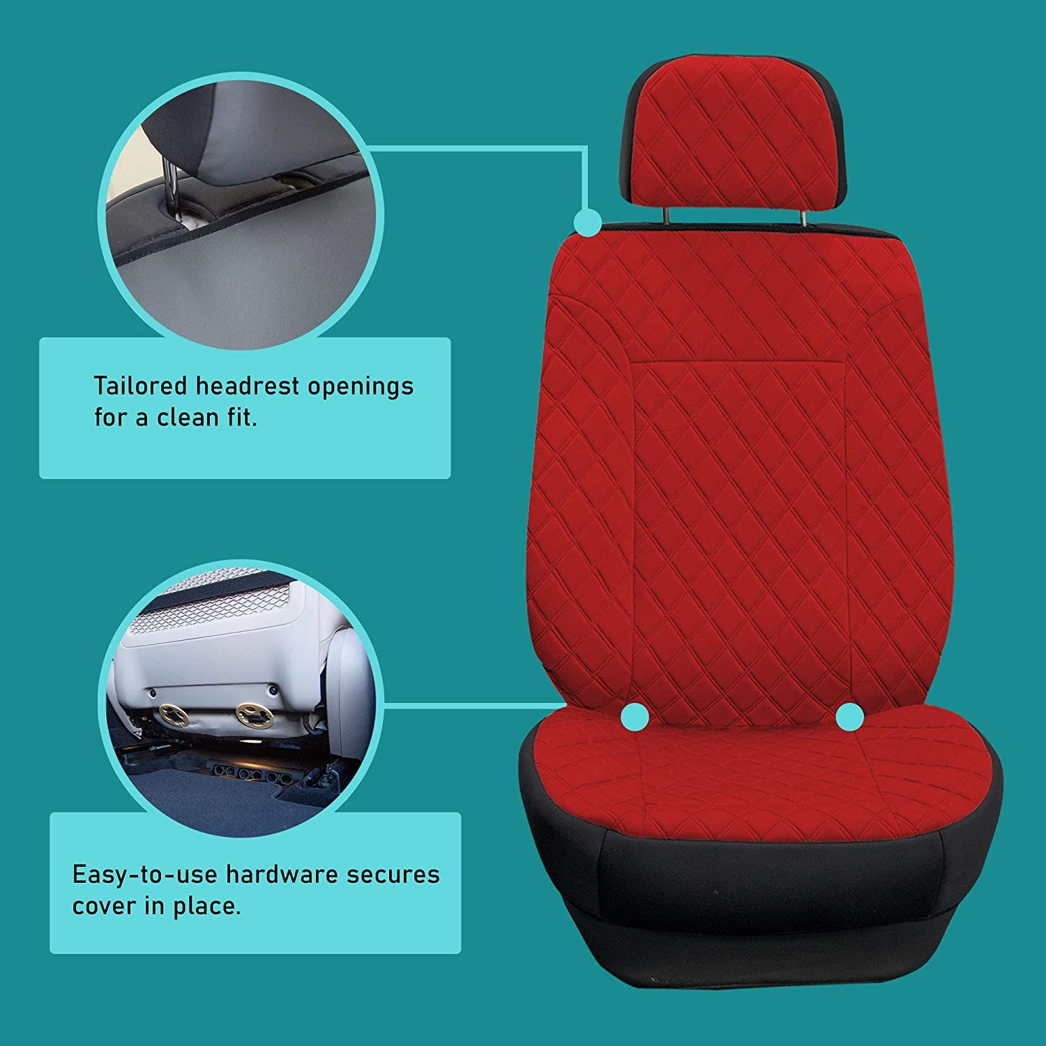 Prestige79 Neosupreme Diamond Stitch Car Seat Covers - Front Set Beige