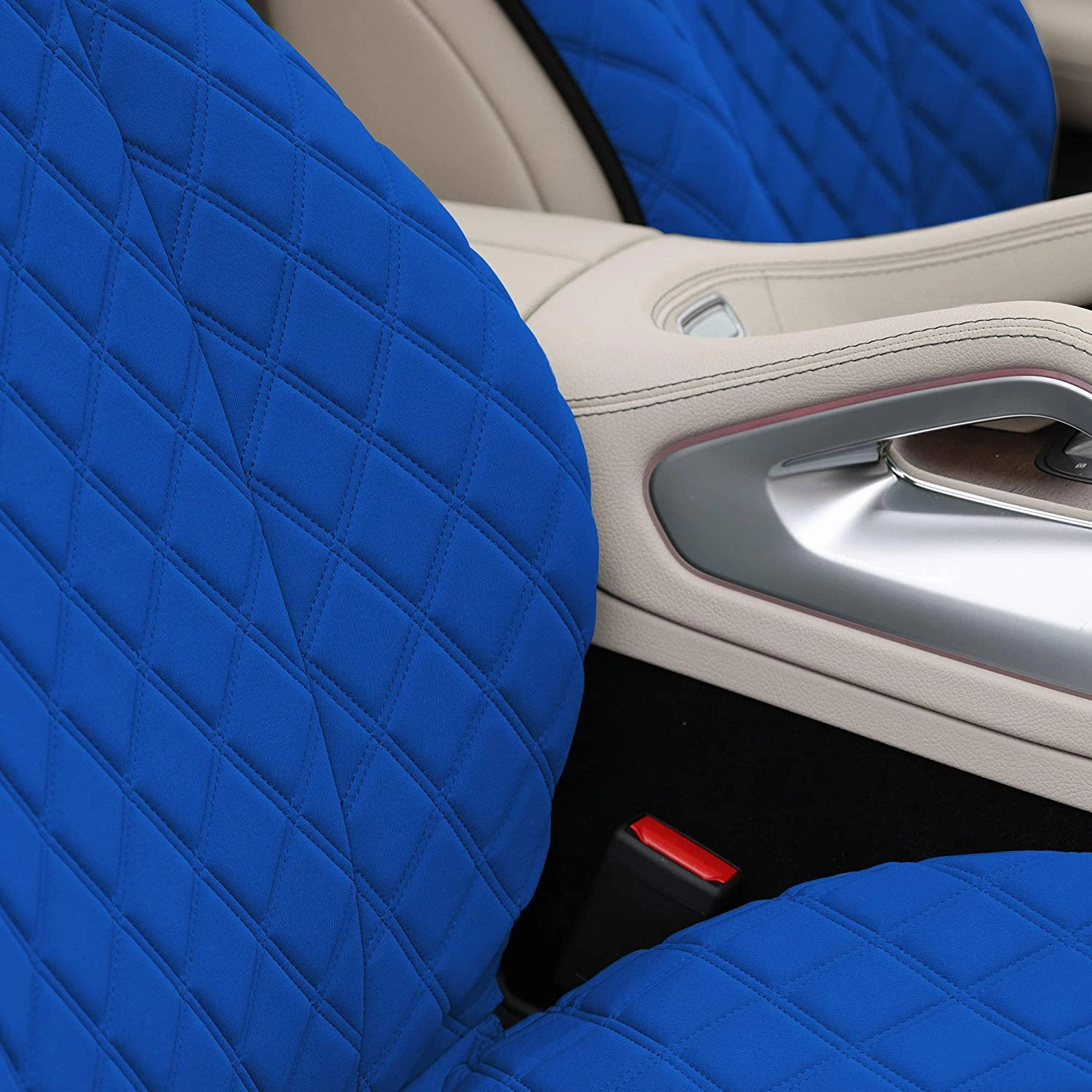 Prestige79 Neosupreme Diamond Stitch Car Seat Covers - Front Set Blue