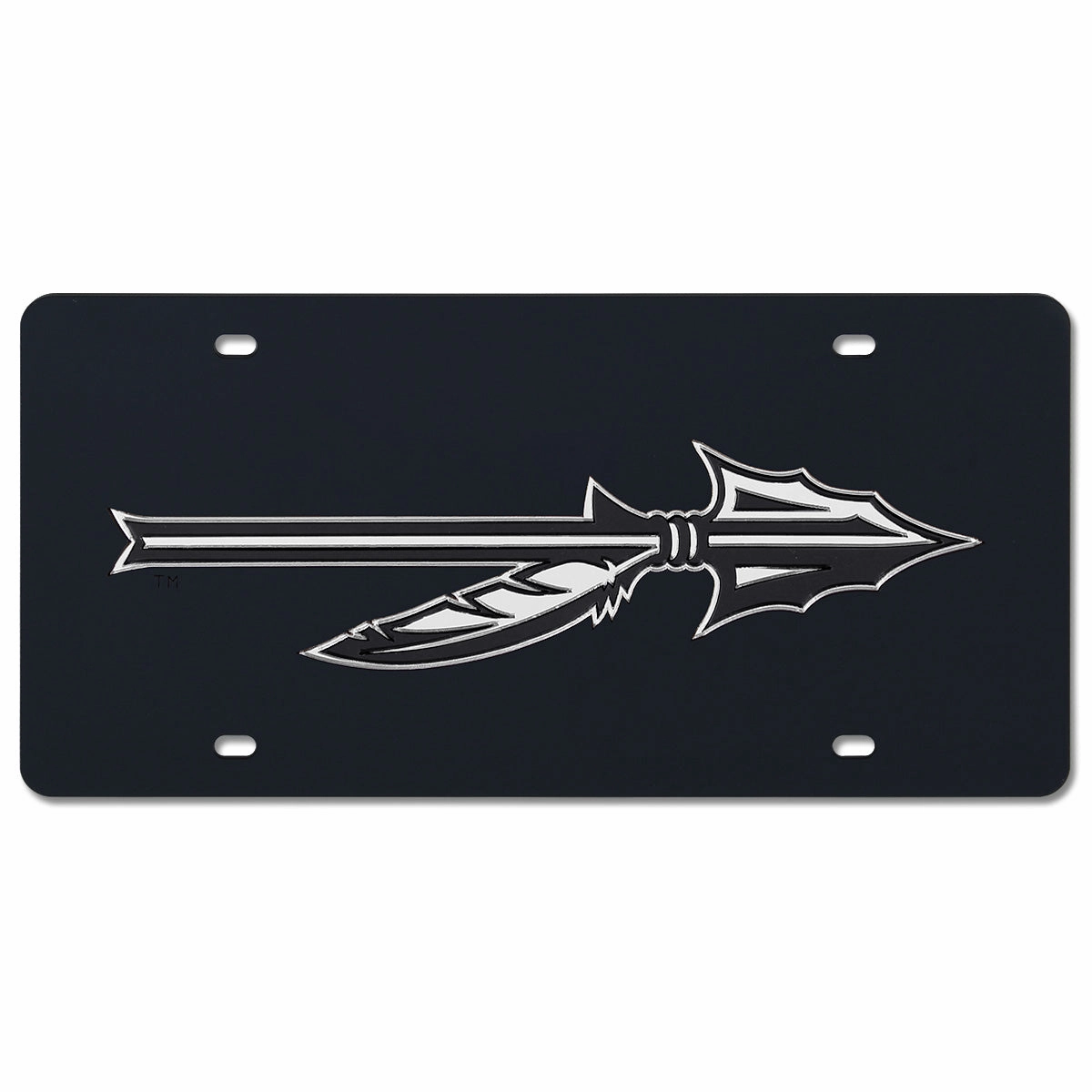 Rico Silver Spear Mirrored License Plate - Black