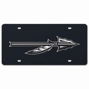 Rico Silver Spear Mirrored License Plate - Black