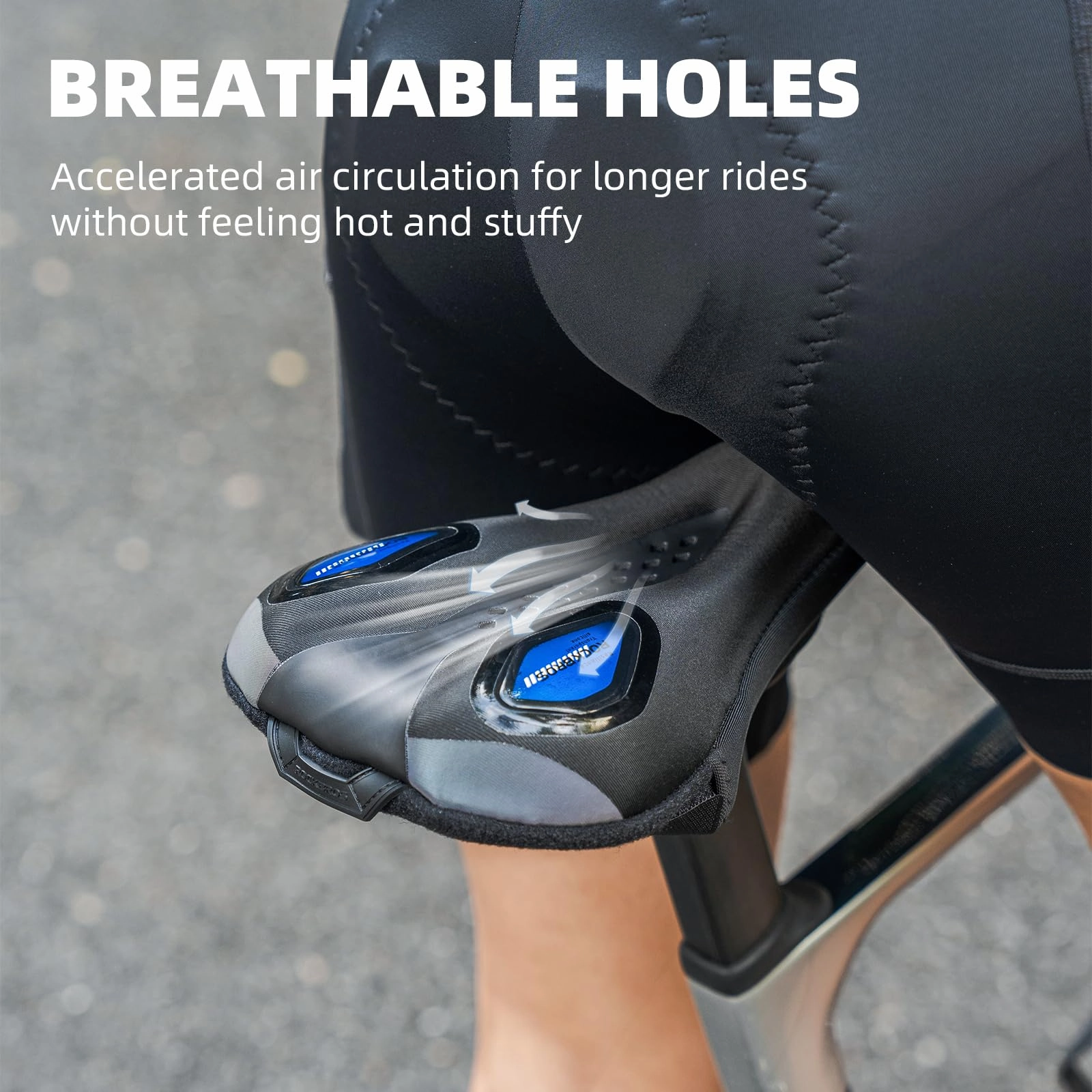 ROCKBROS Gel Padded Bike Seat Cushion for Men & Women, Adjustable Cover