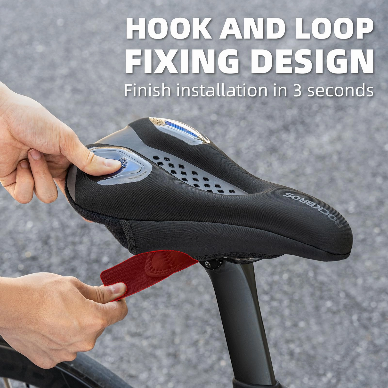 ROCKBROS Gel Padded Bike Seat Cushion for Men & Women, Adjustable Cover
