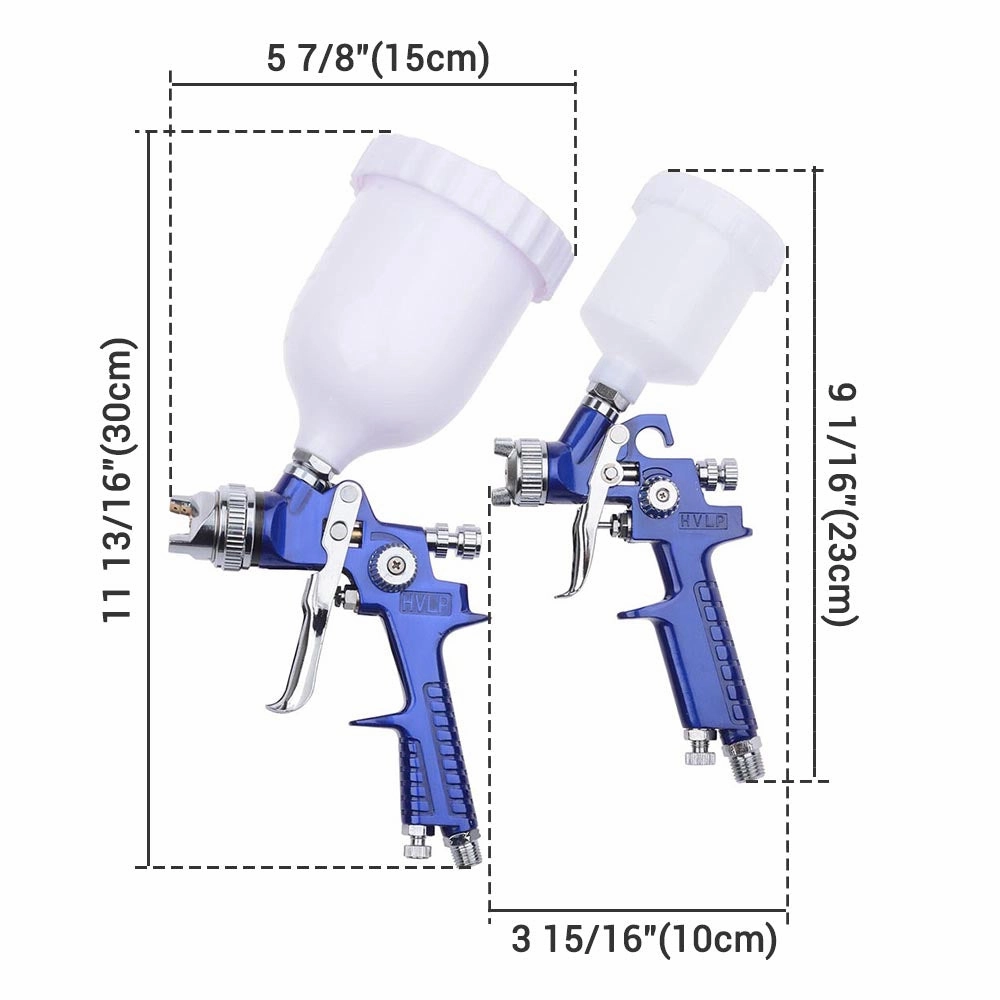 TheLAShop 2 Sprayer HVLP Spray Kit Auto Paint Gavity Feed