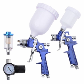 TheLAShop 2 Sprayer HVLP Spray Kit Auto Paint Gavity Feed