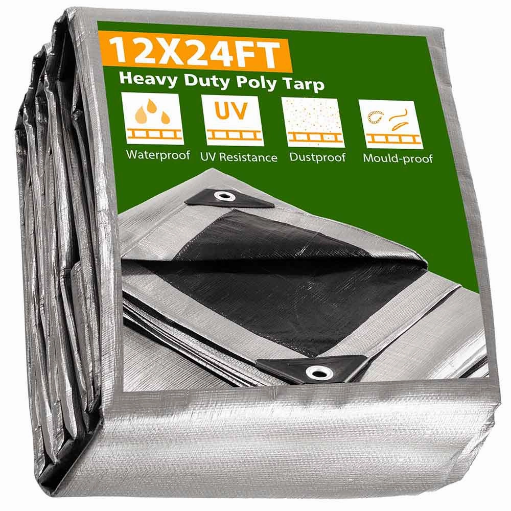 TheLAShop Heavy Duty Poly Tarp 14mil 220gsm Extra Thick Waterproof