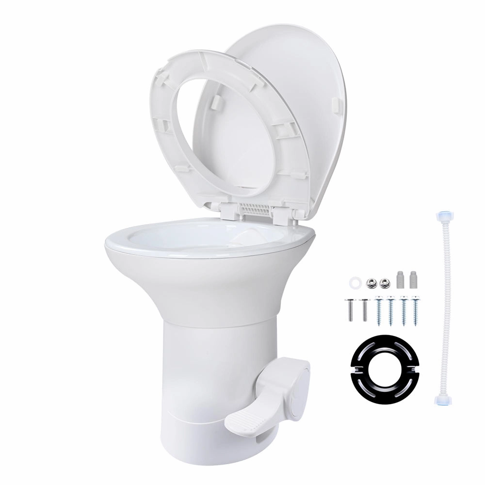 TheLAShop Tall RV Toilet Gravity Flush Soft-Close Campsite Residences