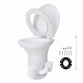 TheLAShop Tall RV Toilet Gravity Flush Soft-Close Campsite Residences