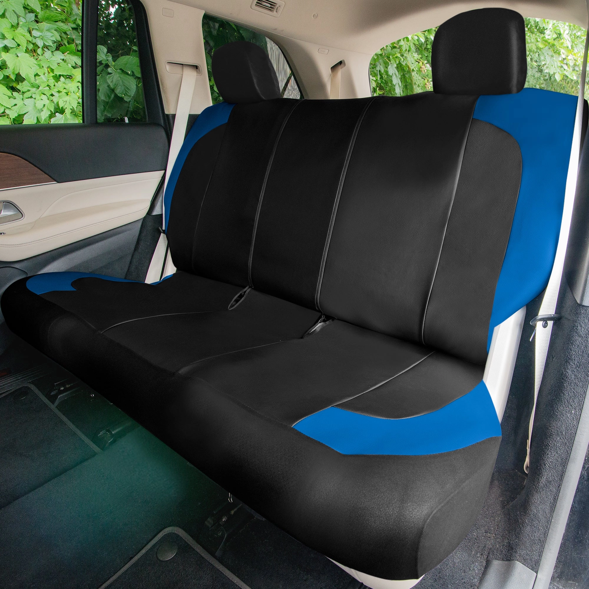 TLH Universal Fit Car Seat Cover - Full Set of Automotive Seat Covers Blue