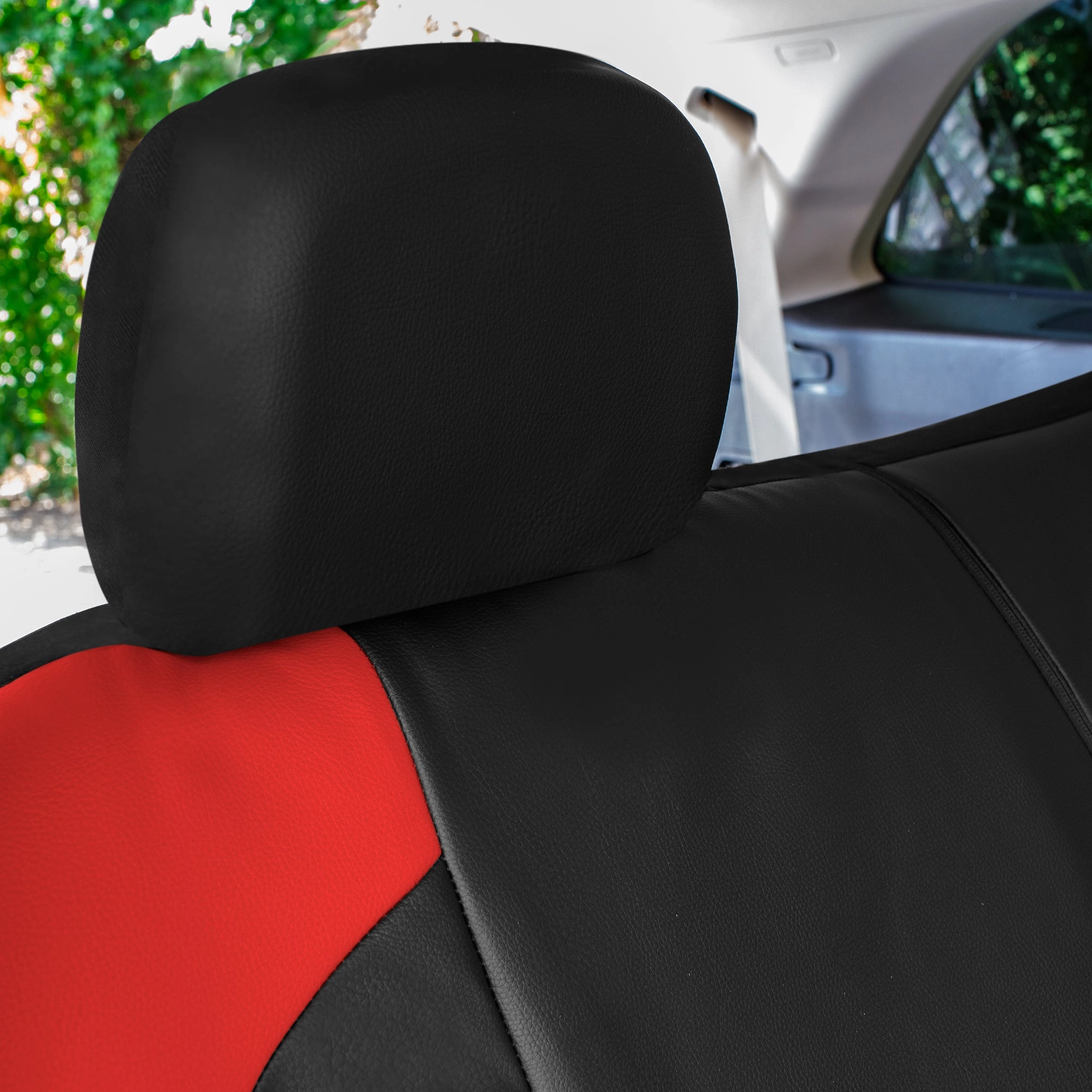 TLH Universal Fit Car Seat Cover - Full Set of Automotive Seat Covers Red