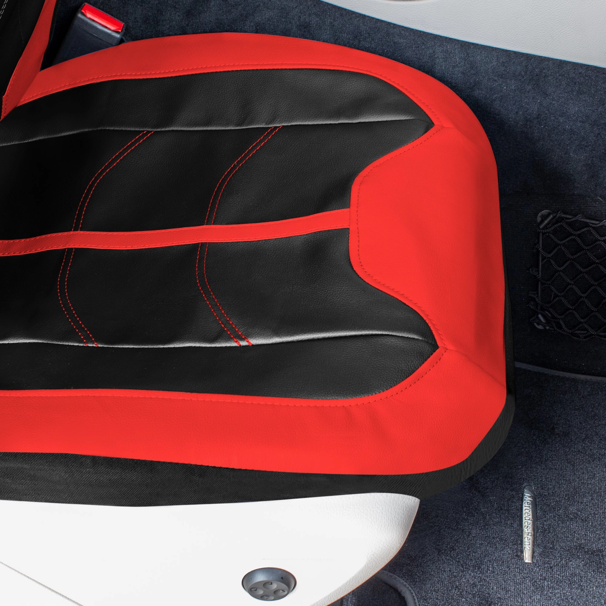 TLH Universal Fit Car Seat Cover - Full Set of Automotive Seat Covers Red