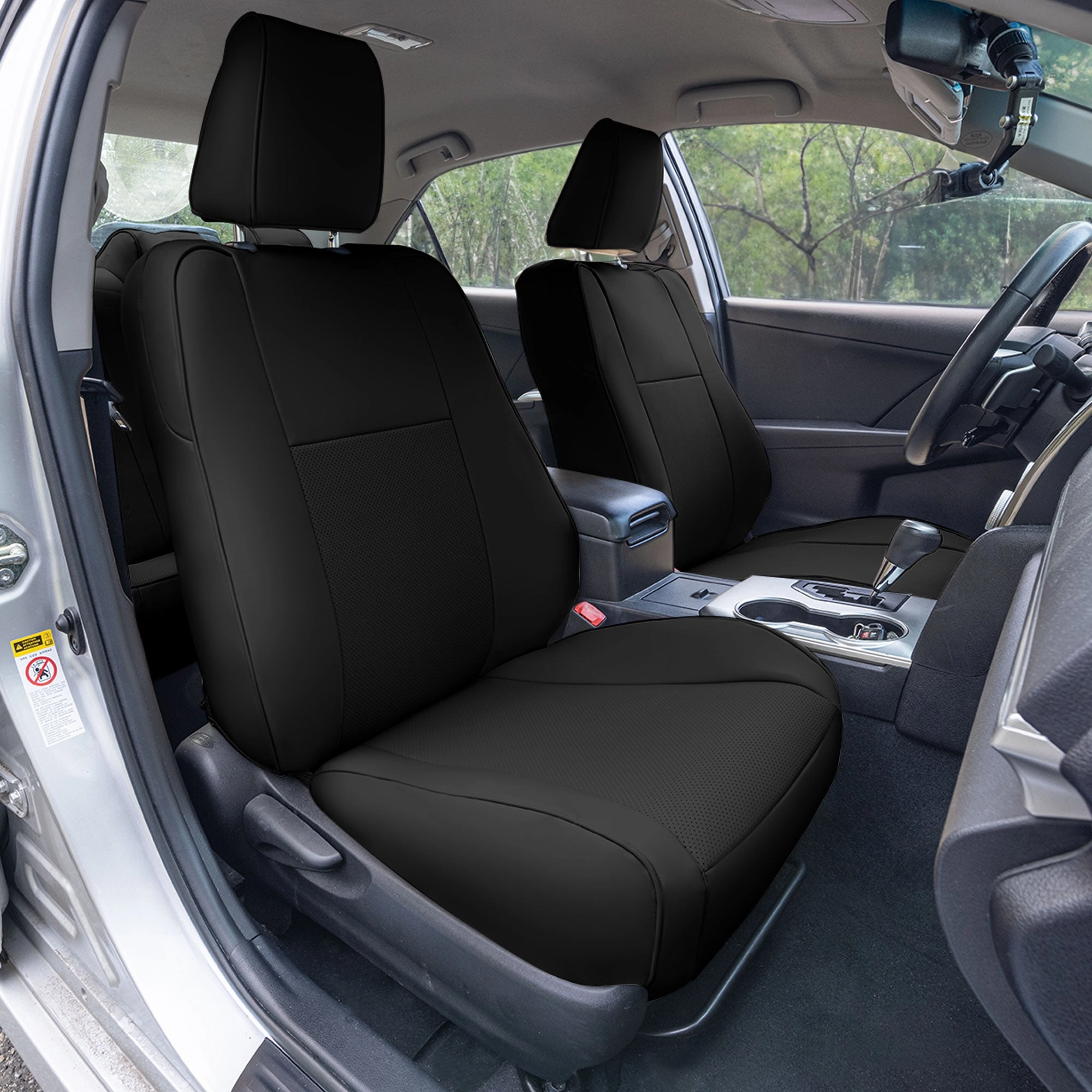Toyota Camry LE | SE | XSE | XLE  2012-2017 - Front Set Seat Covers - Black Faux Leather