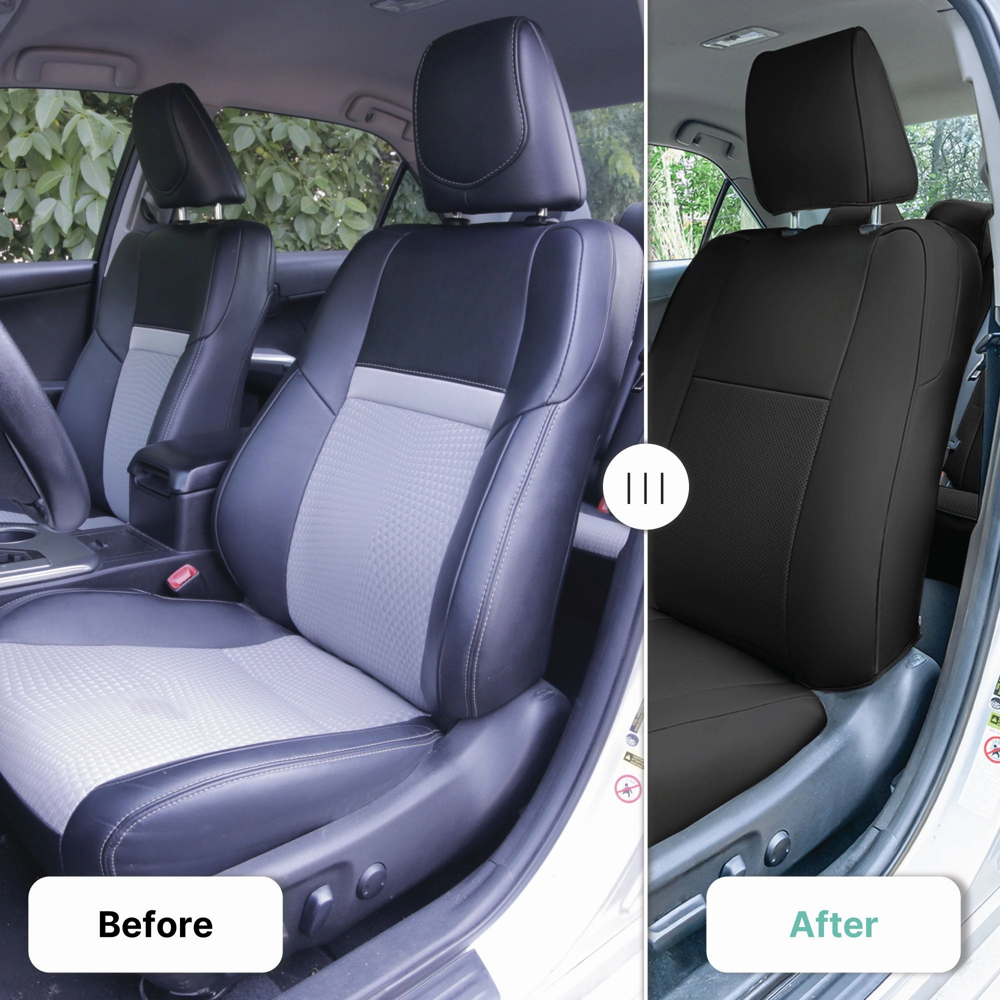Toyota Camry LE | SE | XSE | XLE  2012-2017 - Front Set Seat Covers - Black Faux Leather