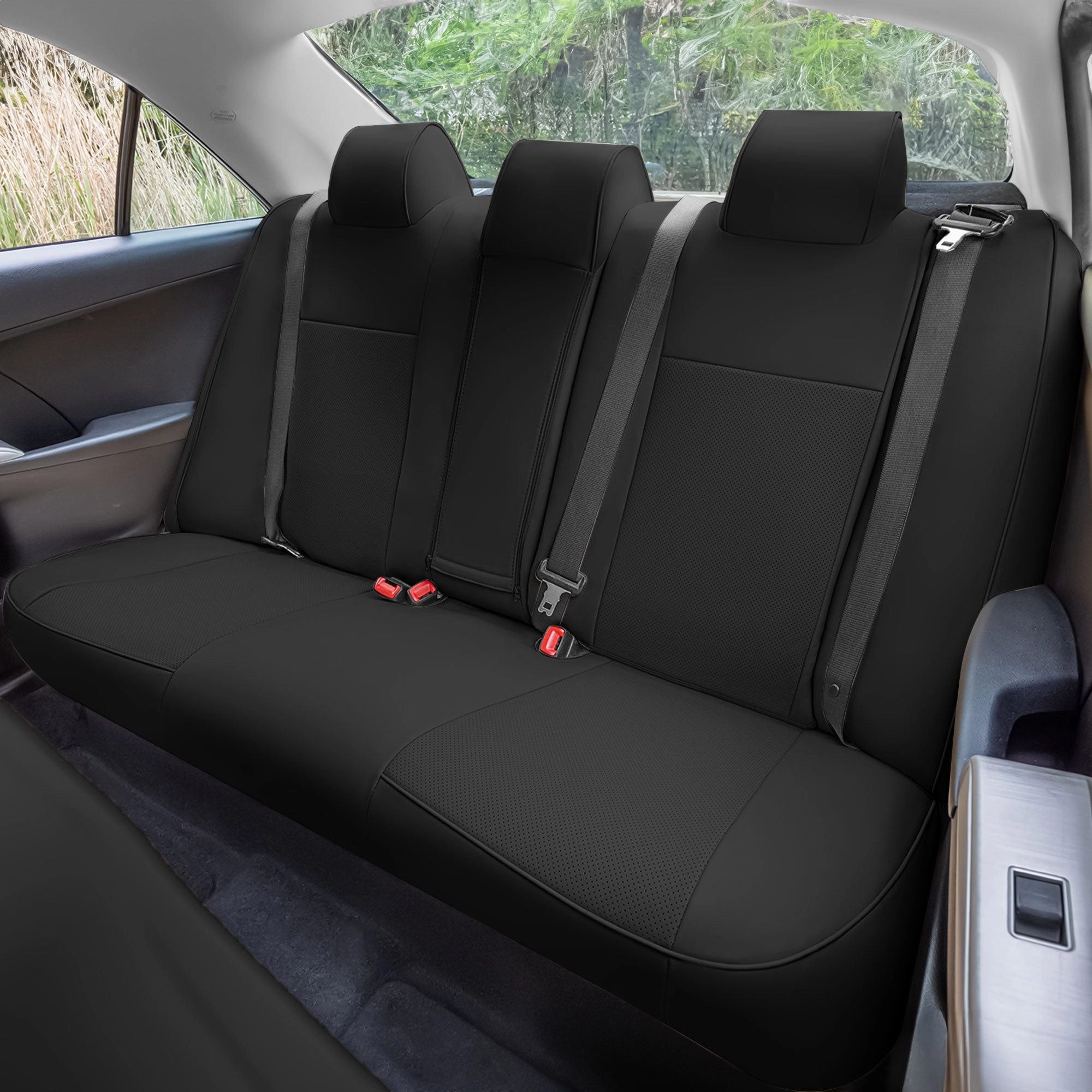 Toyota Camry LE | SE | XSE | XLE  2012-2017 - Rear Set Seat Covers - Black Faux Leather