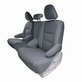 Toyota Sienna 8 Passenger 2011 - 2020 - 2nd Row Set Seat Covers - Solid Gray Faux Leather